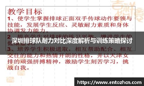 深圳排球队耐力对比深度解析与训练策略探讨